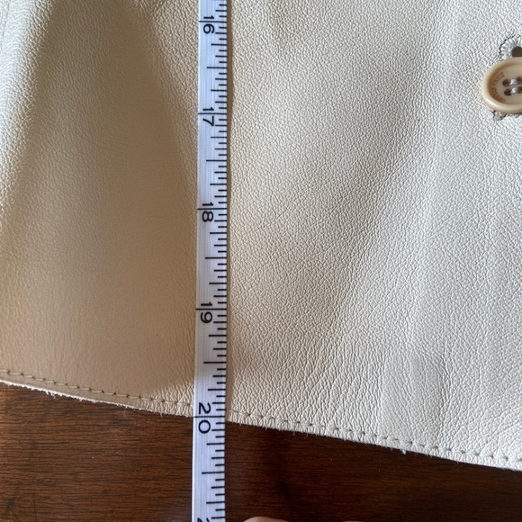 Sienna studio supple cream leather vest pant set ,high waisted pants vest fitted - Picture 11 of 11